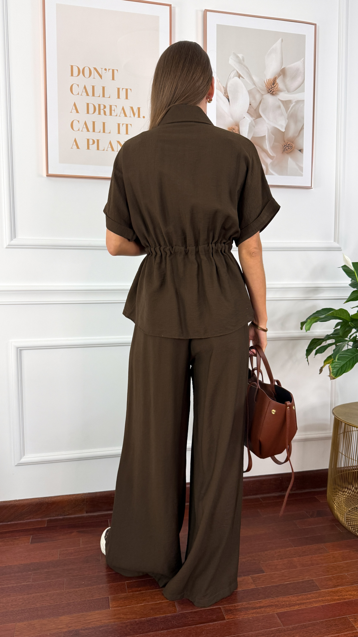 Wiskozowy komplet Orelia czekoladowy