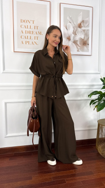 Wiskozowy komplet Orelia czekoladowy