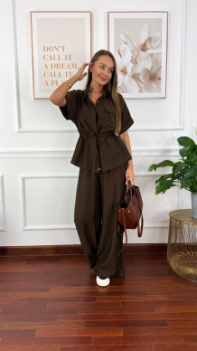 Wiskozowy komplet Orelia czekoladowy