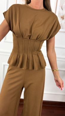 Wiskozowy komplet Jania brązowy