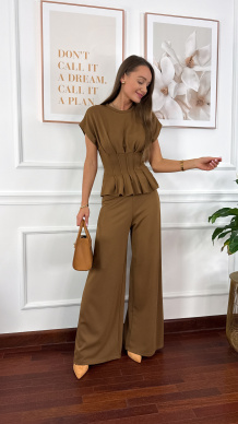 Wiskozowy komplet Jania brązowy