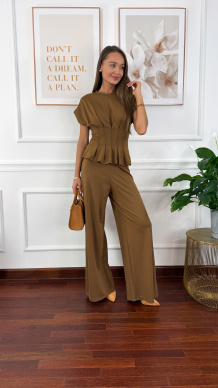 Wiskozowy komplet Jania brązowy