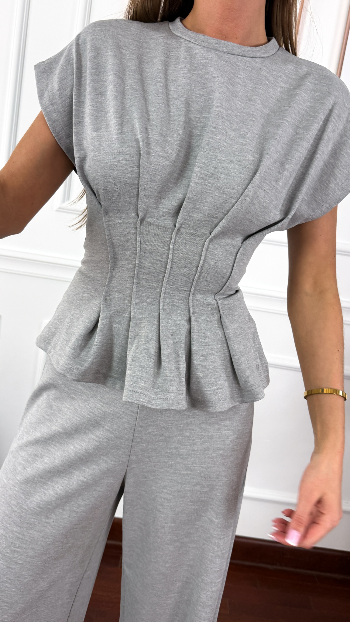 Wiskozowy komplet Jania szary