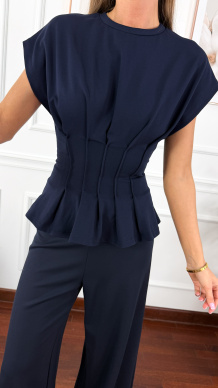 Wiskozowy komplet Jania granatowy