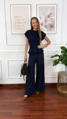 Wiskozowy komplet Jania granatowy