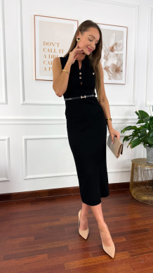 Wiskozowy komplet Sorey czarny