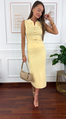 Wiskozowy komplet Sorey żółty