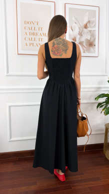 Bawełniana sukienka na ramiączkach Notte czarna