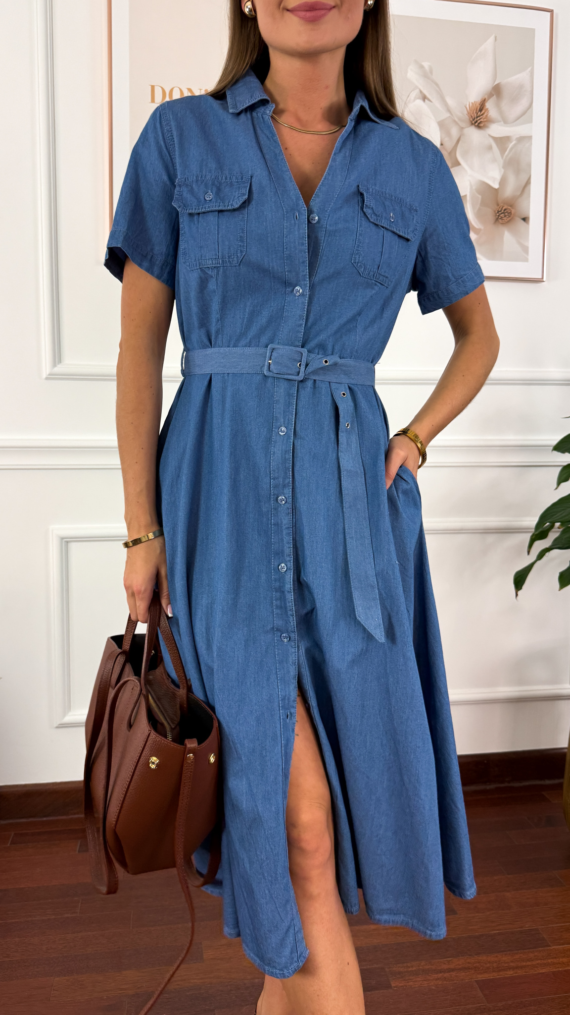 Bawełniana szmizjerka Taris denim