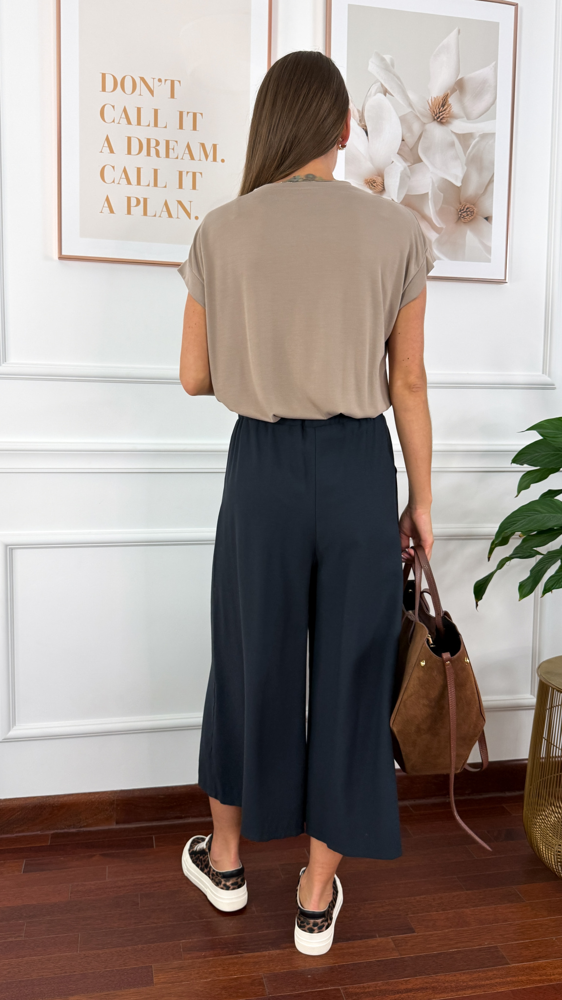 Spodnie culotte Brera czarne