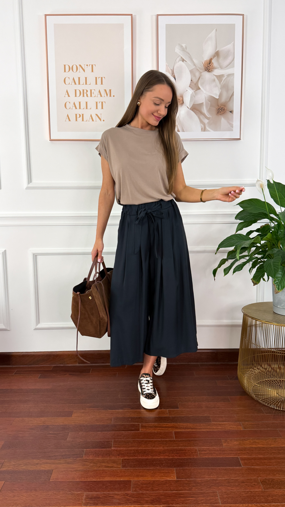 Spodnie culotte Brera czarne