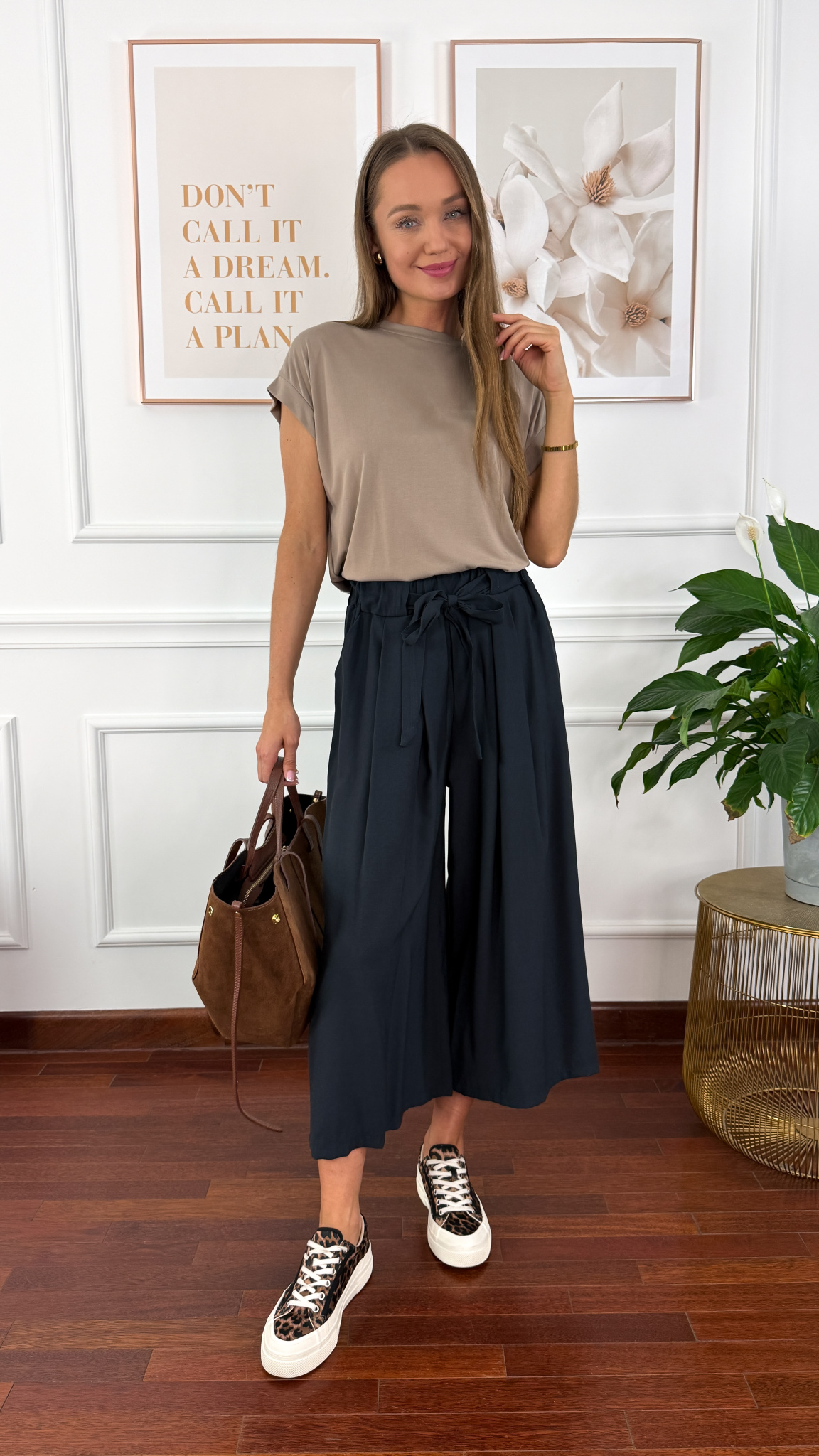 Spodnie culotte Brera czarne