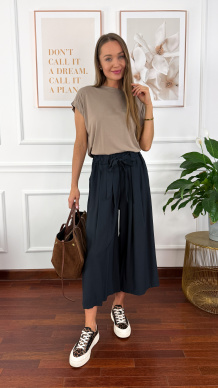 Spodnie culotte Brera czarne