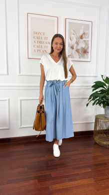Spodnie culotte Brera niebieskie