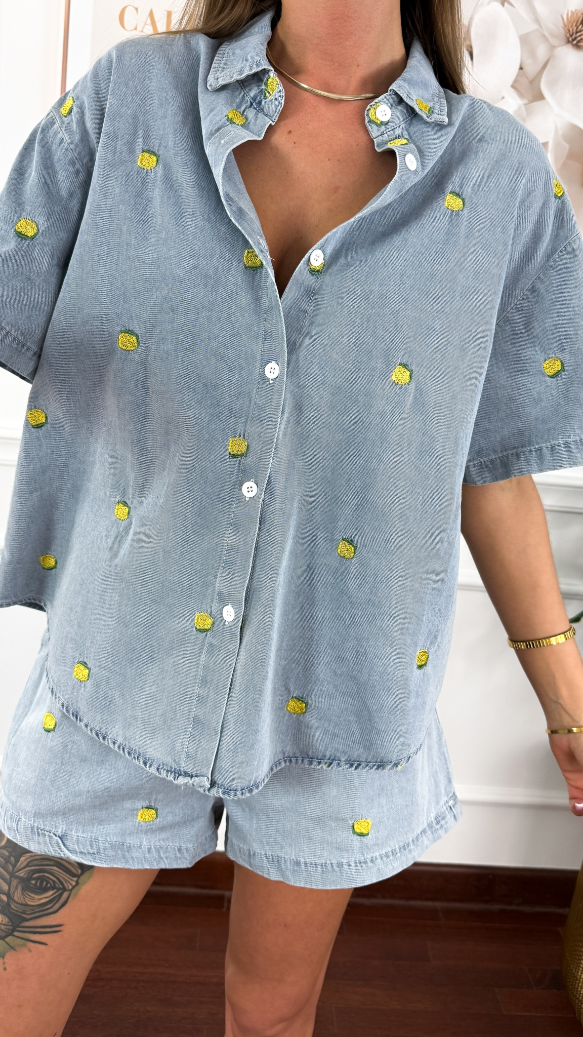 Bawełniany komplet Lime denim