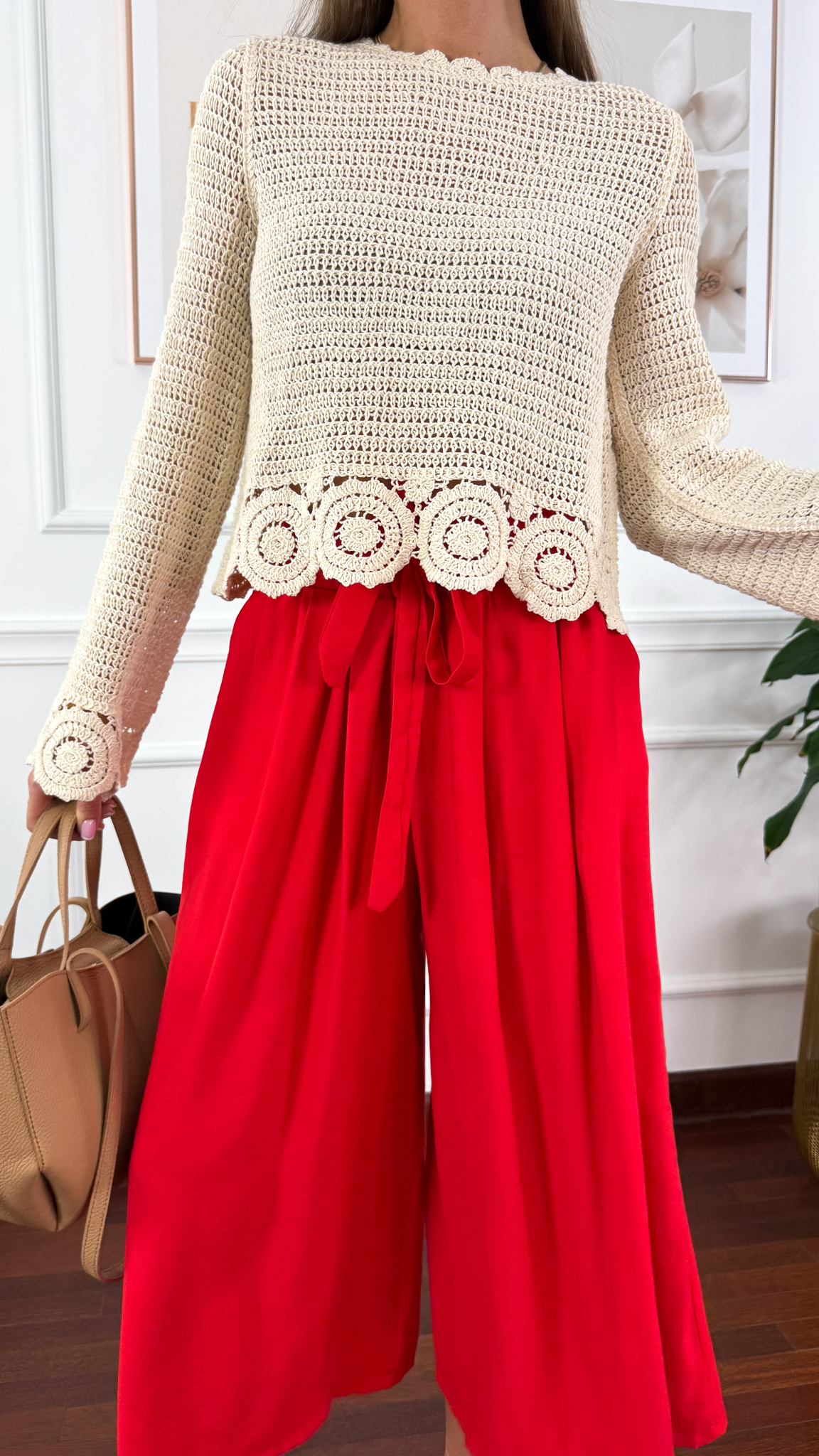Spodnie culotte Brera czerwone