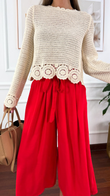 Spodnie culotte Brera czerwone
