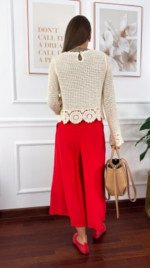 Spodnie culotte Brera czerwone