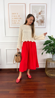 Spodnie culotte Brera czerwone