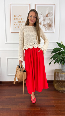 Spodnie culotte Brera czerwone