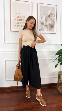 Spodnie culotte Brera czarne
