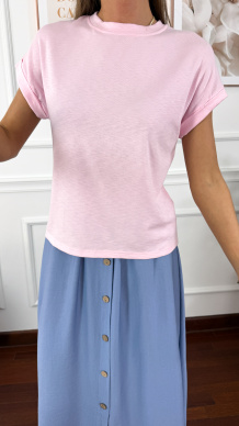 Bawełniana t-shirt Coco różowy