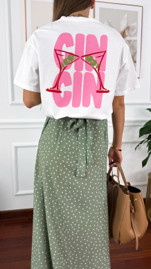 Bawełniany T-shirt Cin Cin biały