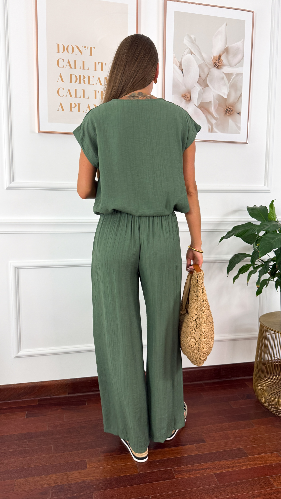 Wiskozowy komplet Nadia khaki