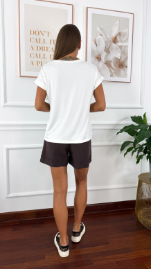 Wiskozowy t-shirt Agnes biały