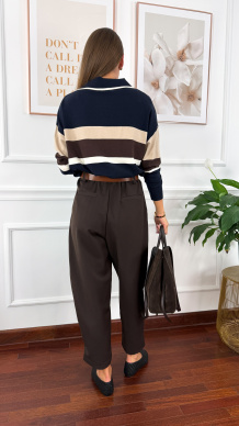 Sweter Tola w szerokie paski