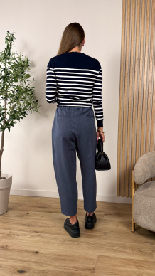 Sweter Nina w paski granatowy