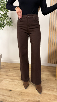 Spodnie wide-leg Loane czekoladowe