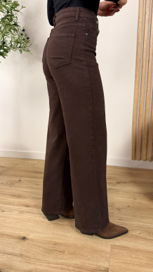 Spodnie wide-leg Loane czekoladowe