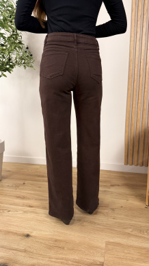 Spodnie wide-leg Loane czekoladowe