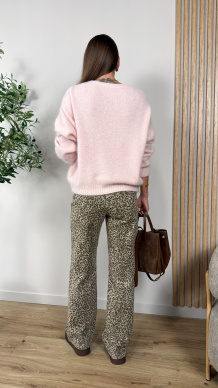 Sweter Angora pudrowy róż