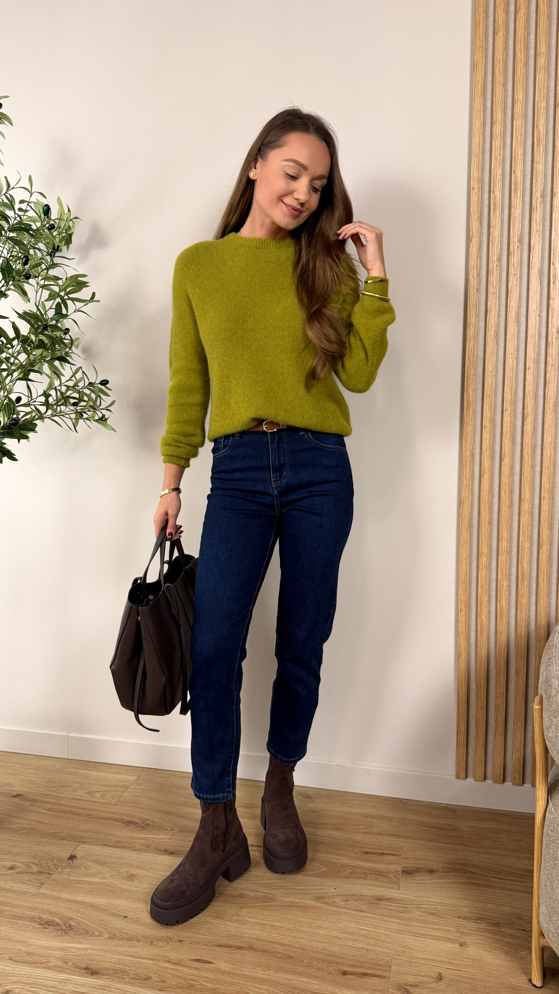 Alpakowy sweter Nizza zielony